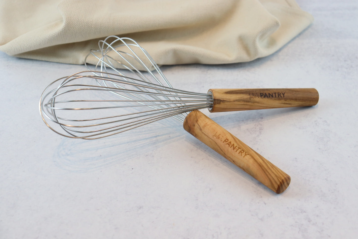 Julie's Pantry Olive Wood Handle Whisk