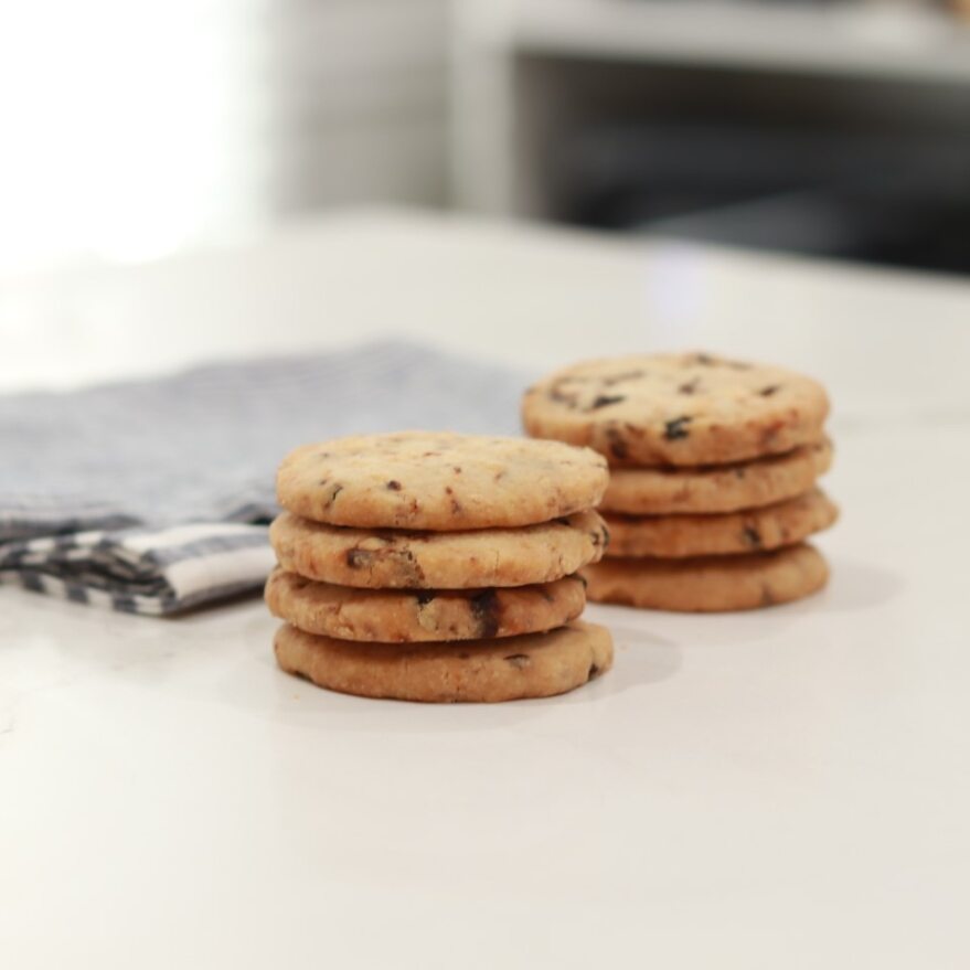 White Chocolate Dried Cherry Shortbread Cookies